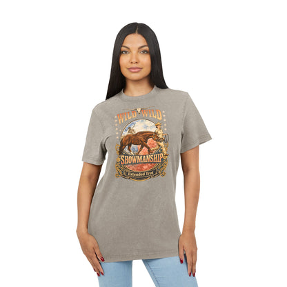 Wild Wild Showmanship Acid Wash Tee - Rodeo Horse Graphic Shirt