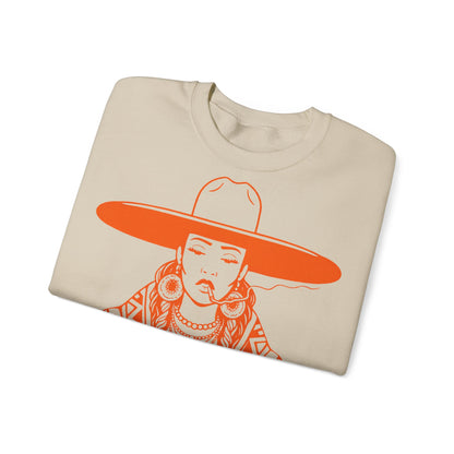 Graphic Crewneck Sweatshirt — Southwestern Woman Illustration
