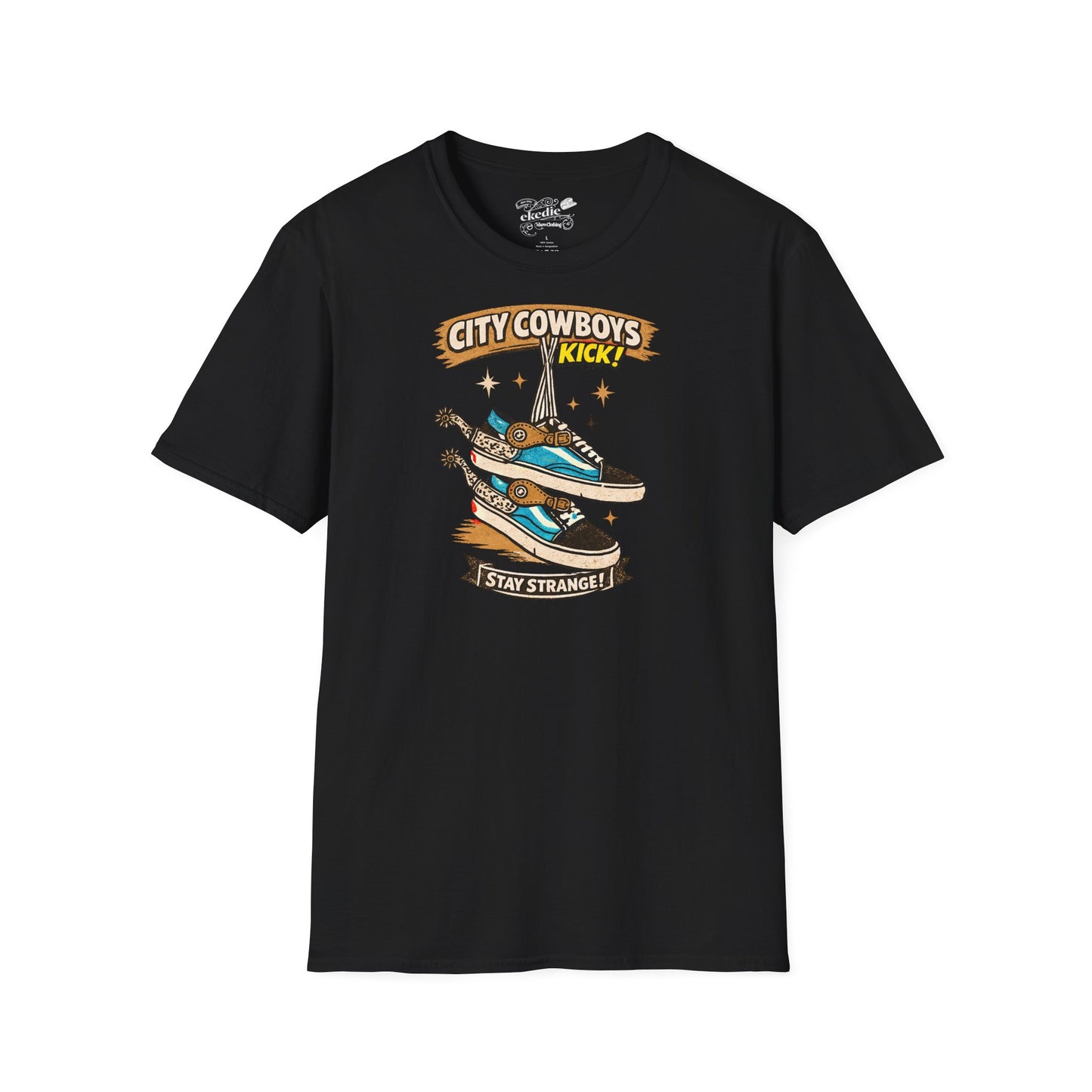 T-Shirt — City Cowboys “Stay Strange” Sneaker Graphic