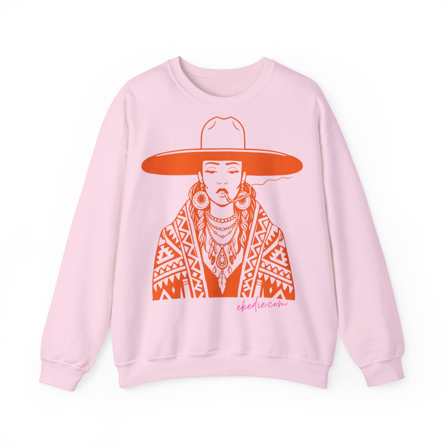 Graphic Crewneck Sweatshirt — Southwestern Woman Illustration