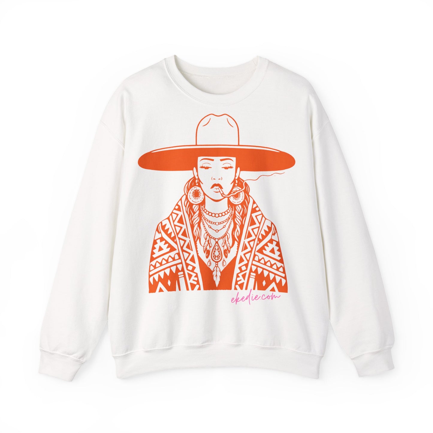Graphic Crewneck Sweatshirt — Southwestern Woman Illustration