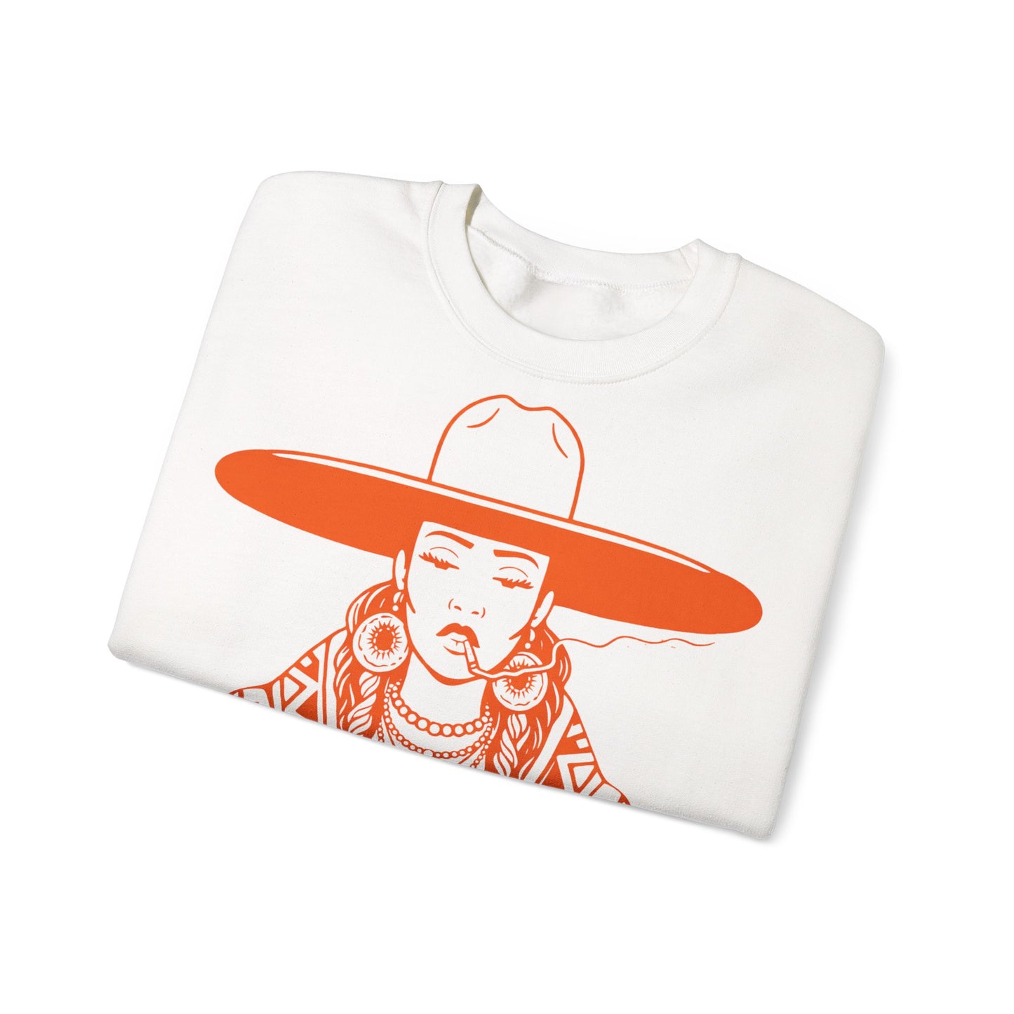 Graphic Crewneck Sweatshirt — Southwestern Woman Illustration