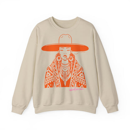 Graphic Crewneck Sweatshirt — Southwestern Woman Illustration