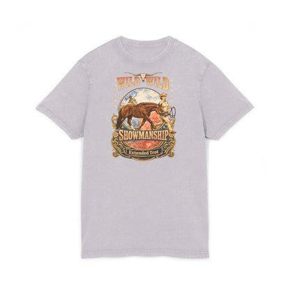 Wild Wild Showmanship Acid Wash Tee - Rodeo Horse Graphic Shirt