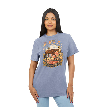 Wild Wild Showmanship Acid Wash Tee - Rodeo Horse Graphic Shirt
