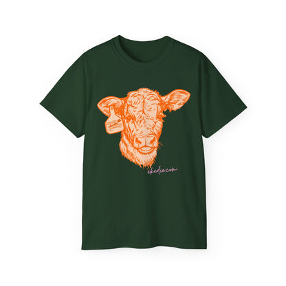 ekedie Orange Cow T-Shirt
