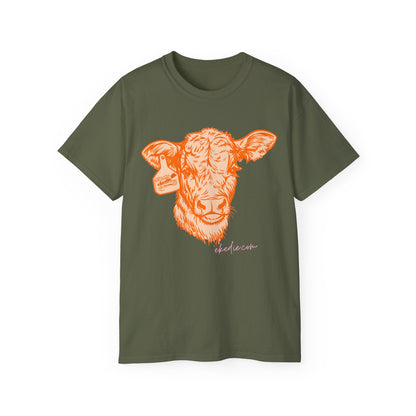 ekedie Orange Cow T-Shirt